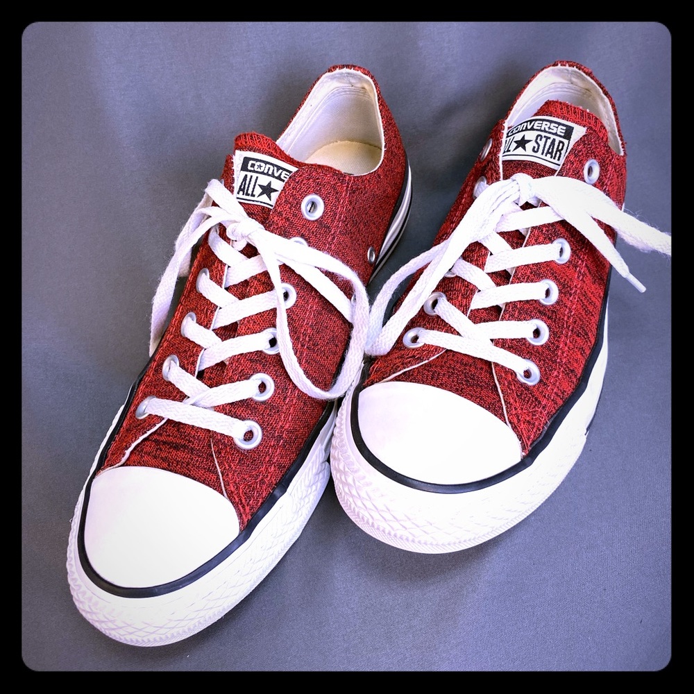 Converse All Star Low Top Red/Black Knit/M7.5/W9.5